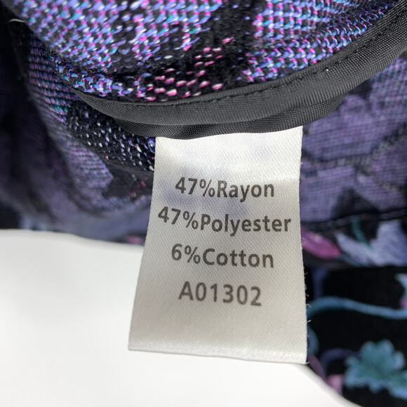 Vintage 90s Appleseeds Tapestry Blazer Jacket Womens Size Medium Floral Print - Picture 6 of 6